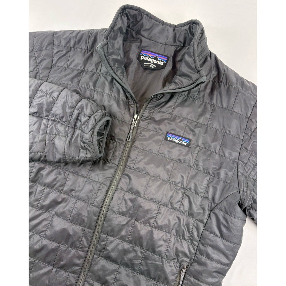 Patagonia Nano Puff Jacket Full Zip Hiking Outdoor Men's Medium Gray